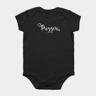 Preggers - pregnant pregnancy announcement reveal surprise expecting announce new baby new mom motherhood cute funny gift idea baby shower mommy mama Baby Bodysuit